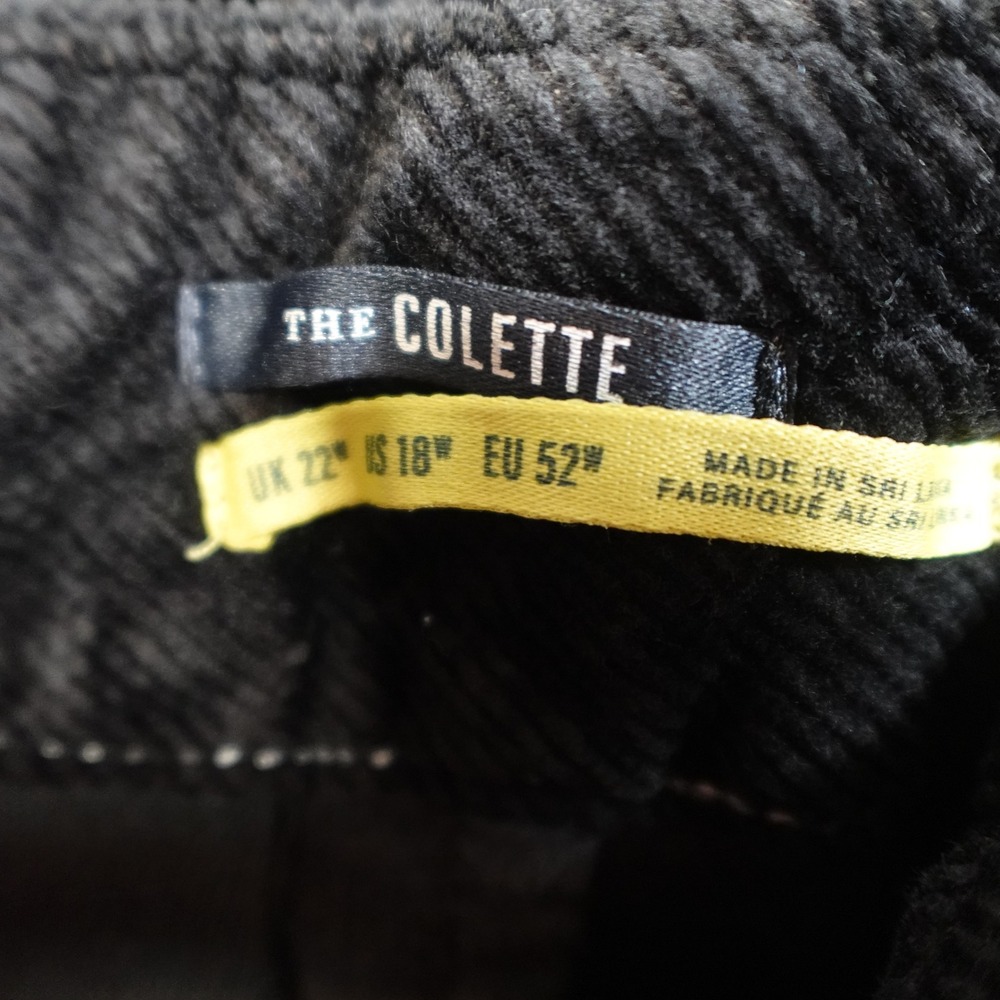 Anthropologie Maeve Pants Womens 18W Colette Corduroy Cropped Wide Leg Black - Picture 10 of 14